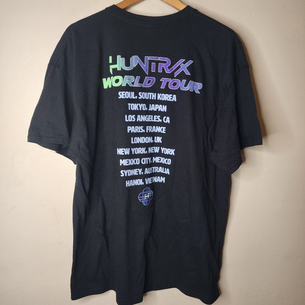 K-Pop Demon Hunters Huntr-x World Tour Shirt Black Size XL Double Sided - Picture 7 of 9